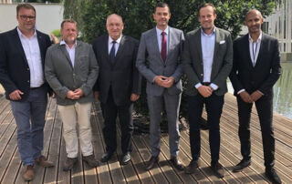 von links: MdL Marcus Malsch, Prof. Erik Findeisen, stellvertretender CDU-Fraktionsvorsitzender Egon Primas, Vorsitzender der CDU-Fraktion im Thüringer Landtag Mike Mohring, Dr. Stephan Lang, Jan Hassan